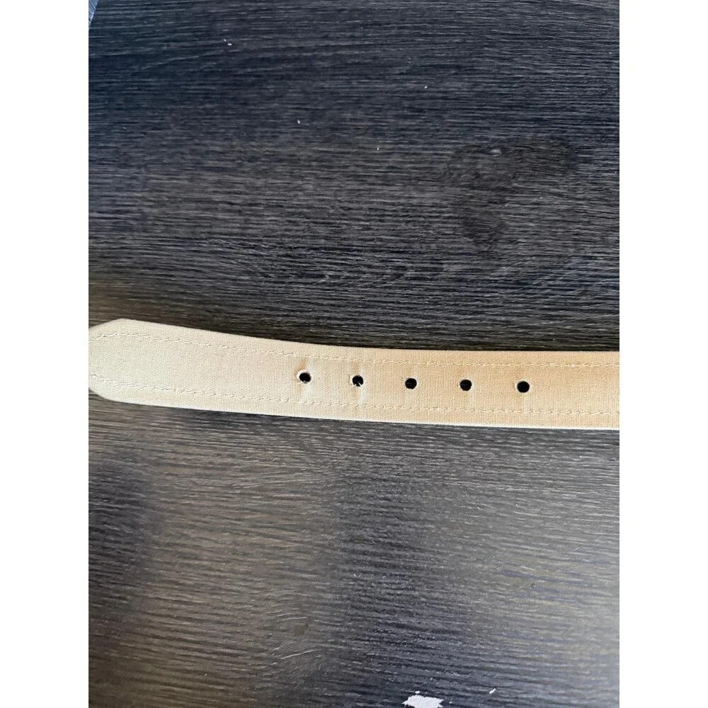 Tommy Bahama Mens Genuine Leather Canvas Belt Tan Brown Size 44